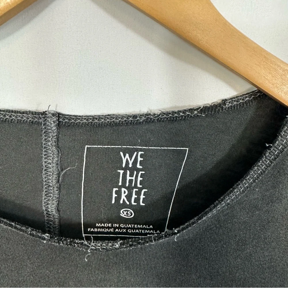 Free People Long Sleeve Cotton Relaxed Fit Top in Washed Black - Picture 9 of 11